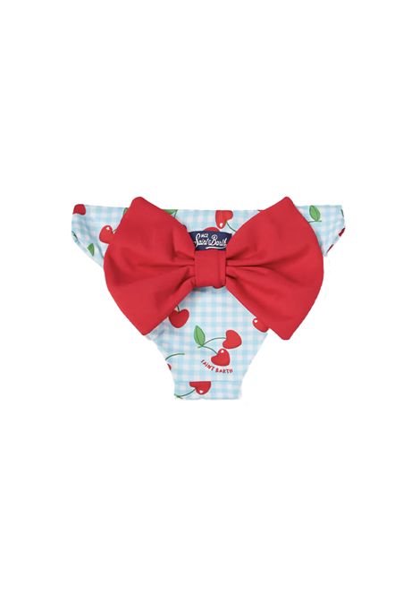 Costume bambina Madame MC2 Saint Barth 01258H Azzurro slip mare cherry love fiocco rosso poliammide MC2 SAINT BARTH | Costumi | MADAME01258H31